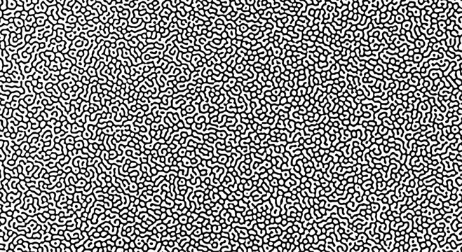 Seamless black and white abstract micro organic pattern with dense pebble texture in a clean modern style
