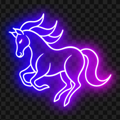 Fototapeta premium Neon Horse Illustration Galloping Energy Design