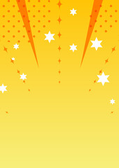 お祝いや当選のイメージ背景・星が舞う明るいサンバースト調ポップデザイン・金運や成功を象徴する背景