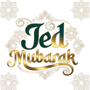 Luxury Jed Mubarak greeting with elegant golden typography and cultural significance