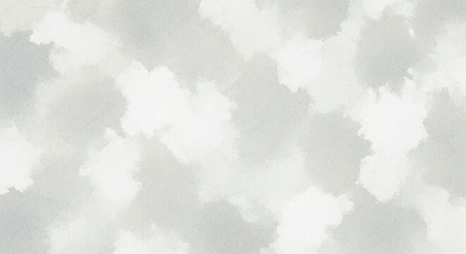 Seamless soft watercolor cloud pattern with light gray abstract blotches and airy minimal texture background