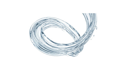 Fototapeta premium Dynamic Abstract Water Swirl Motion Isolated On White Background