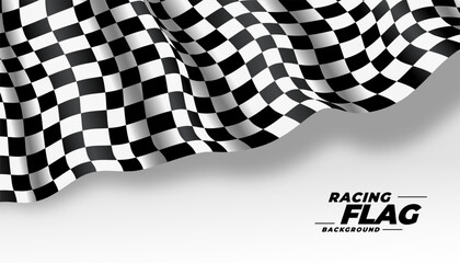 Naklejka premium realistic and flowing checkered rally flag background for finish point