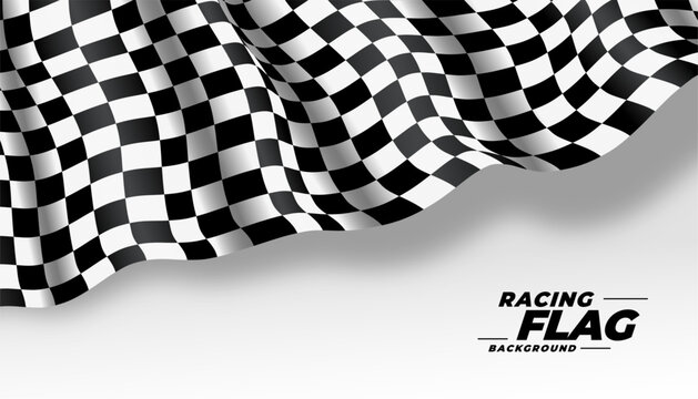 realistic and flowing checkered rally flag background for finish point