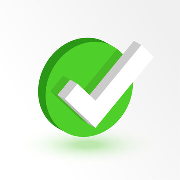 3d verify checkmark tick in flat style
