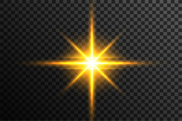 abstract optical lens flare burst on transparent background