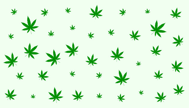 organic green marijuana leaves pattern background