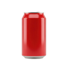 Red soda can isolated on transparent background