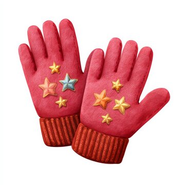 Cute cartoon winter gloves with star embroidery for kids cozy design indoor play fun and whimsical colorful style