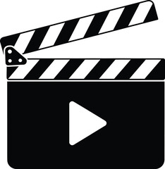 Video Clapperboard with Play Button Vector