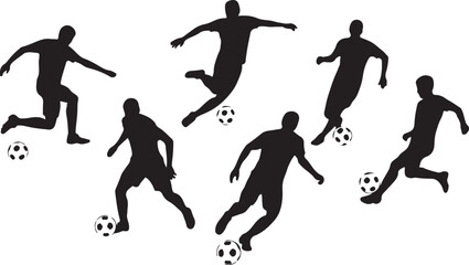 Obraz premium Soccer shoot silhouettes