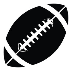American football icon, oval ball symbol vector illustration isolated on white background, minimal sport graphic for UI and digital projects.