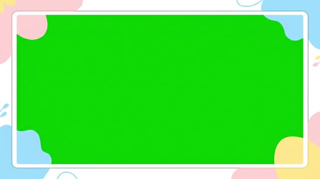 modern minimal easter frame on green screen