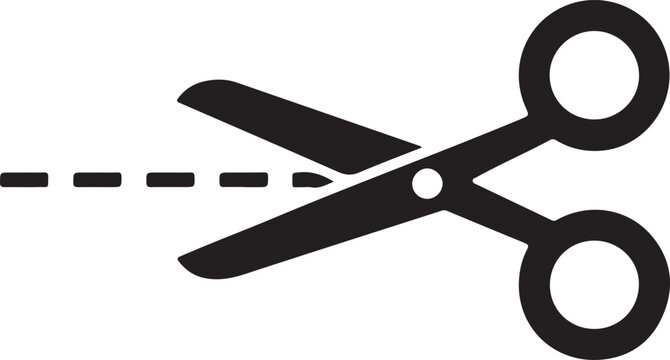 Vector scissors with cut lines