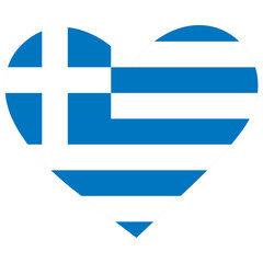 Greek flag in the shape of a heart