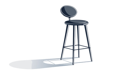 Naklejka premium Modern bar stool with backrest in sleek design