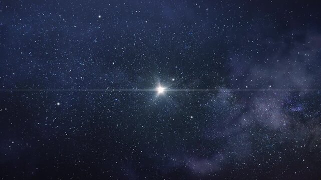 Timelapse of stars in the night sky moving around the North star in a circle