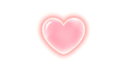 Fototapeta premium soft pink heart shape isolated on white background, romantic love symbol for valentine, wedding and emotional design concept