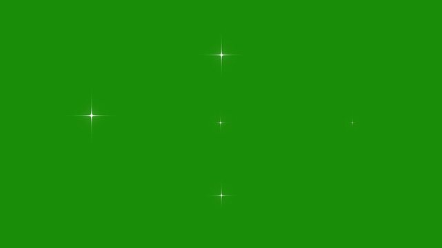 Blinking doodle cartoon retro stars sparkle animation, glowing twinkling night vector shine, seamless starry background 4K loop video with alpha channel light. 4k video