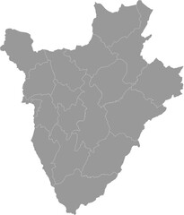 Burundi Map Gray Single Color Vector