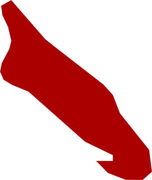 Aruba Map Red Single Color Vector