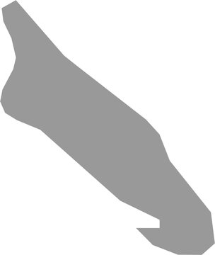 Aruba Map Gray Single Color Vector