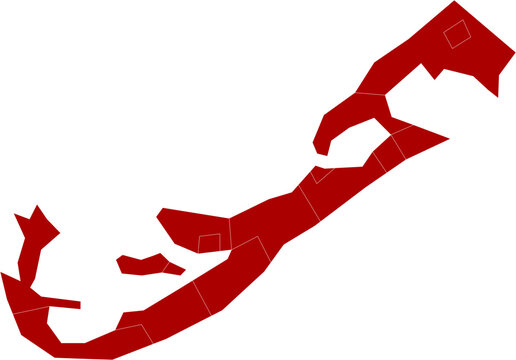 Bermuda Map Red Single Color Vector
