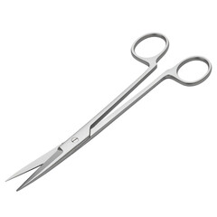 Stainless steel surgical scissors for healthcare and medical supplies, isolated on white background