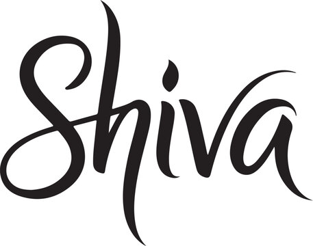 Shiva Flowing Loop Calligraphy Typography Design
