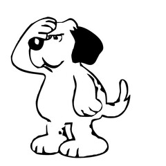 Obraz premium Cute Dog Illustration on White Background