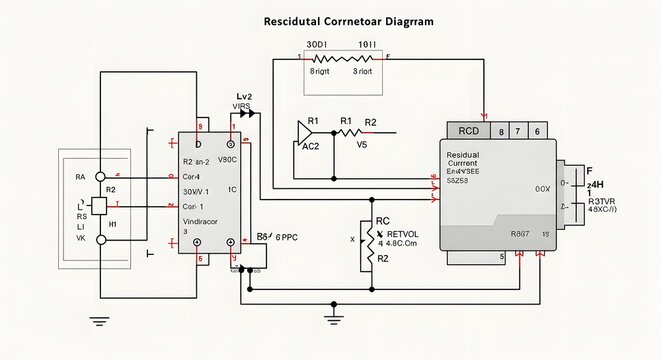 Complex schematic diagram showing electrical components and connections, white background