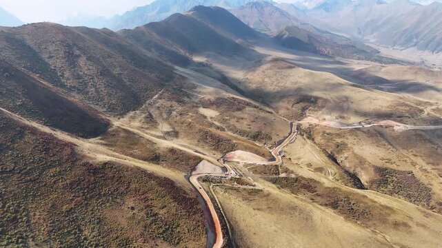 Chuckurchak, Kyrgyzstan December 16, 2025: Picturesque village with mountains natural beauty in Central Asia.