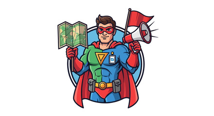 Obraz premium Action-Packed Graphic Illustration for Travel Enthusiasts