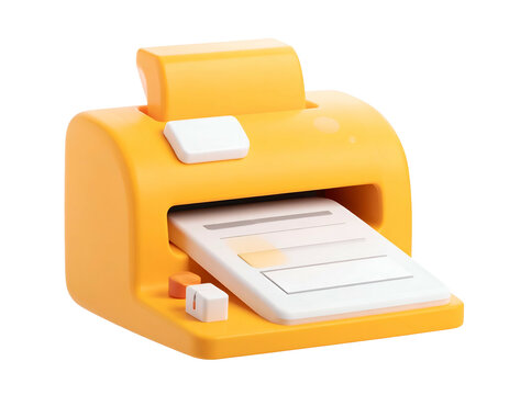 Cheerful, compact device printing a document