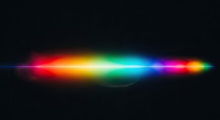 Fototapeta premium Vibrant Rainbow Lens Flare on Dark Background.