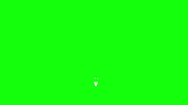 A 2D cel animation of an energy burst on a green screen. The animation starts with several white lines shooting upwards, which then explode into a clean ring with small radiating dots. 