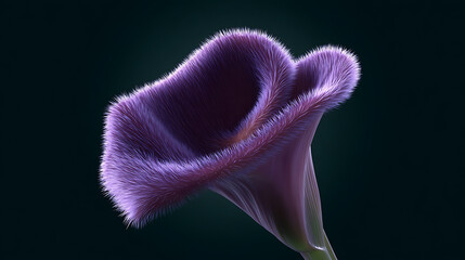 An elegant, furry purple flower with soft, delicate textures