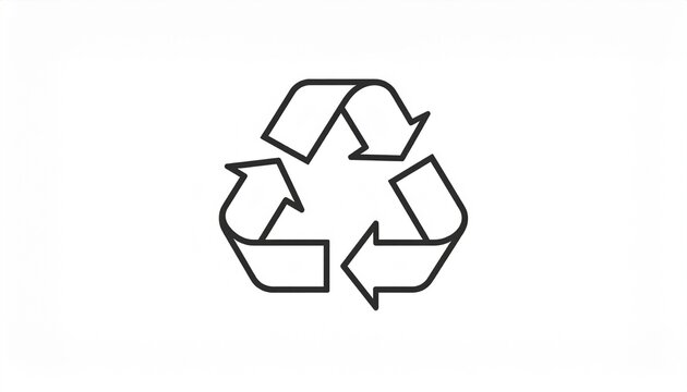 Minimalist recycling logo icon isolated on white background eco sustainability