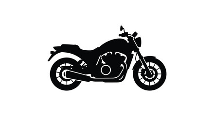 Fototapeta premium A stark black silhouette depicts a classic motorcycle showcasing its streamlined curves and mechanical details high quality professional