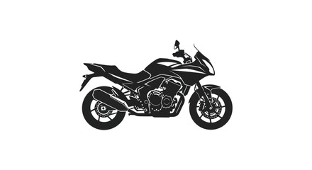 Fototapeta premium A stark silhouette depicts a modern sportbike motorcycle showcasing its aggressive design and streamlined form high quality professional