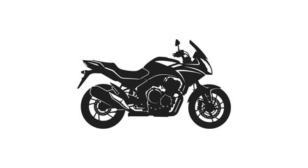 Obraz premium A striking black silhouette depicts a modern sport motorcycle showcasing its dynamic lines and powerful design high quality