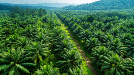 Oil palm plantation in southern in Thailand.	