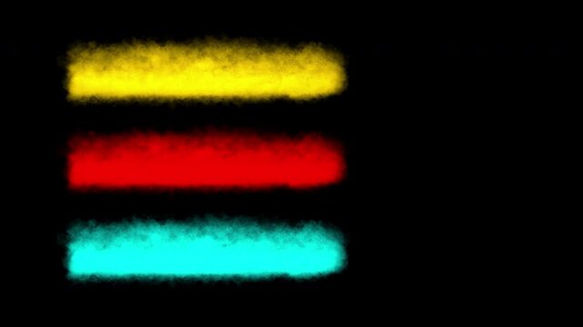 Hand drawn water color three animated lower third with transparent background