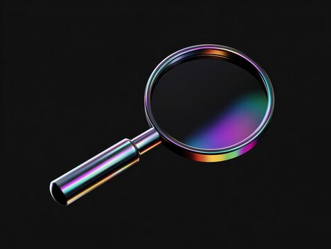 magnifying glass icon isolated on a black background