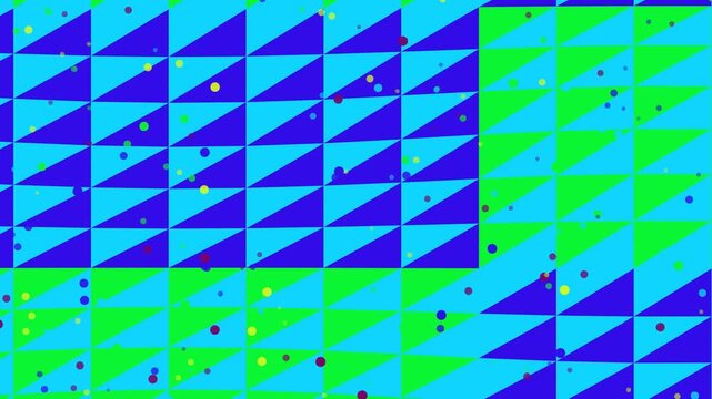 Abstract Geometric Pattern with Triangles and Dots.