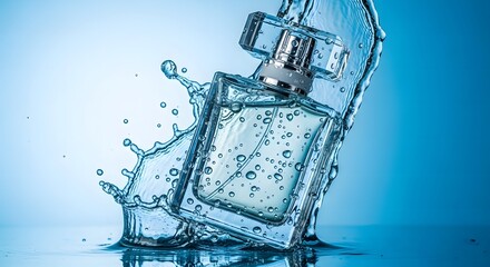 Luxury Perfume Bottle with Dynamic Water Splash