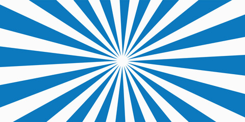 Vector illustration of vectorized sun rays with blue gradient on white background. © Ubay