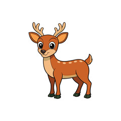 Fototapeta premium Cute Baby Deer Character Vector Illustration Isolated on White