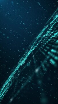 Technologically themed dynamic network particle space wallpaper, 4K
