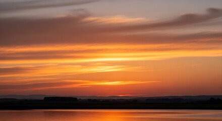 Fototapeta premium sunset over the river
